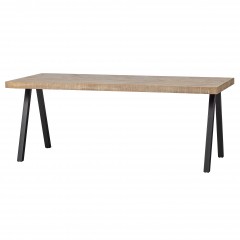 DINING TABLE HERRINGBONE MANGO WOOD METAL LEG 200 